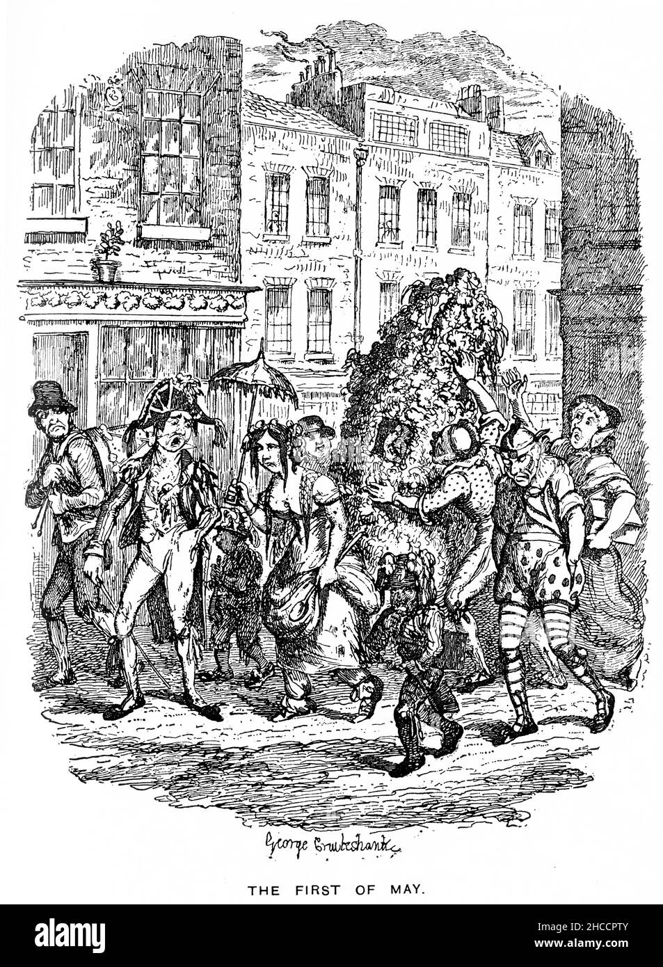 Gravur der Maifeiertage, eine Szene aus einem Buch aus der viktorianischen Zeit von Charles Dickens, veröffentlicht um 1908 Stockfoto
