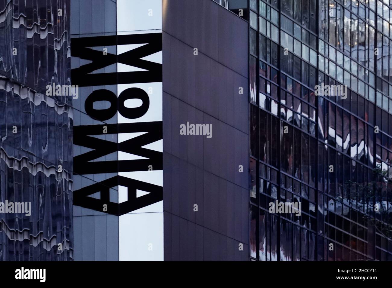 Schild Museum of Modern Art in Manhattan NYC Stockfoto