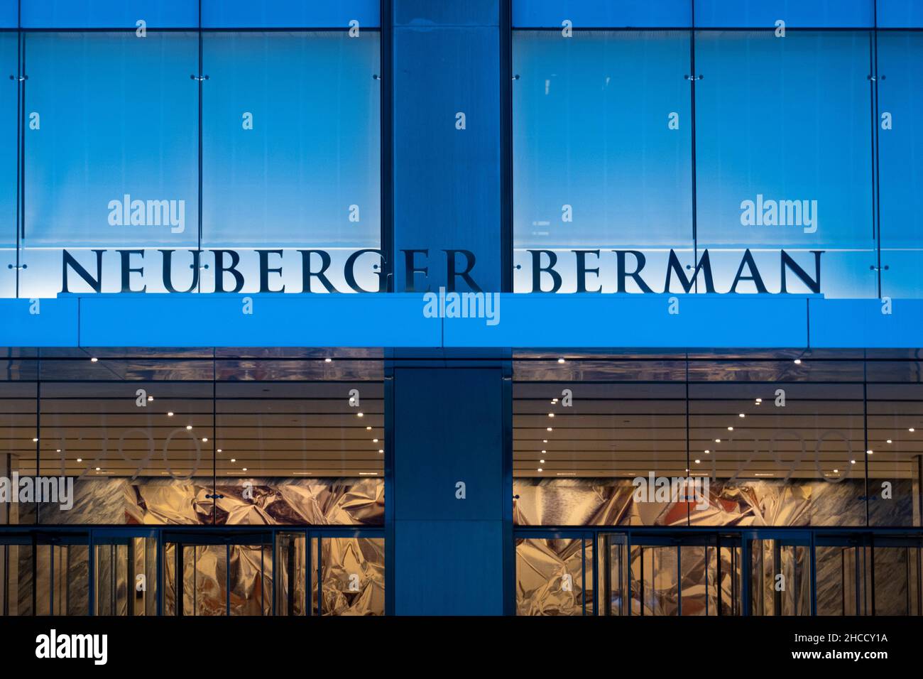 Der Hauptsitz von Neuberger Berman befindet sich in Manhattan, NYC Stockfoto