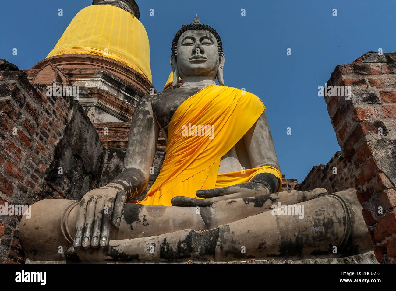 Statue von Buddha in Ayutthaya, der 13 Jahrhundert Geschichte Hauptstadt des Königreichs Siam, Ayutthaya, Phra Nakhon Si Ayutthaya Provinz, Thailand. Stockfoto