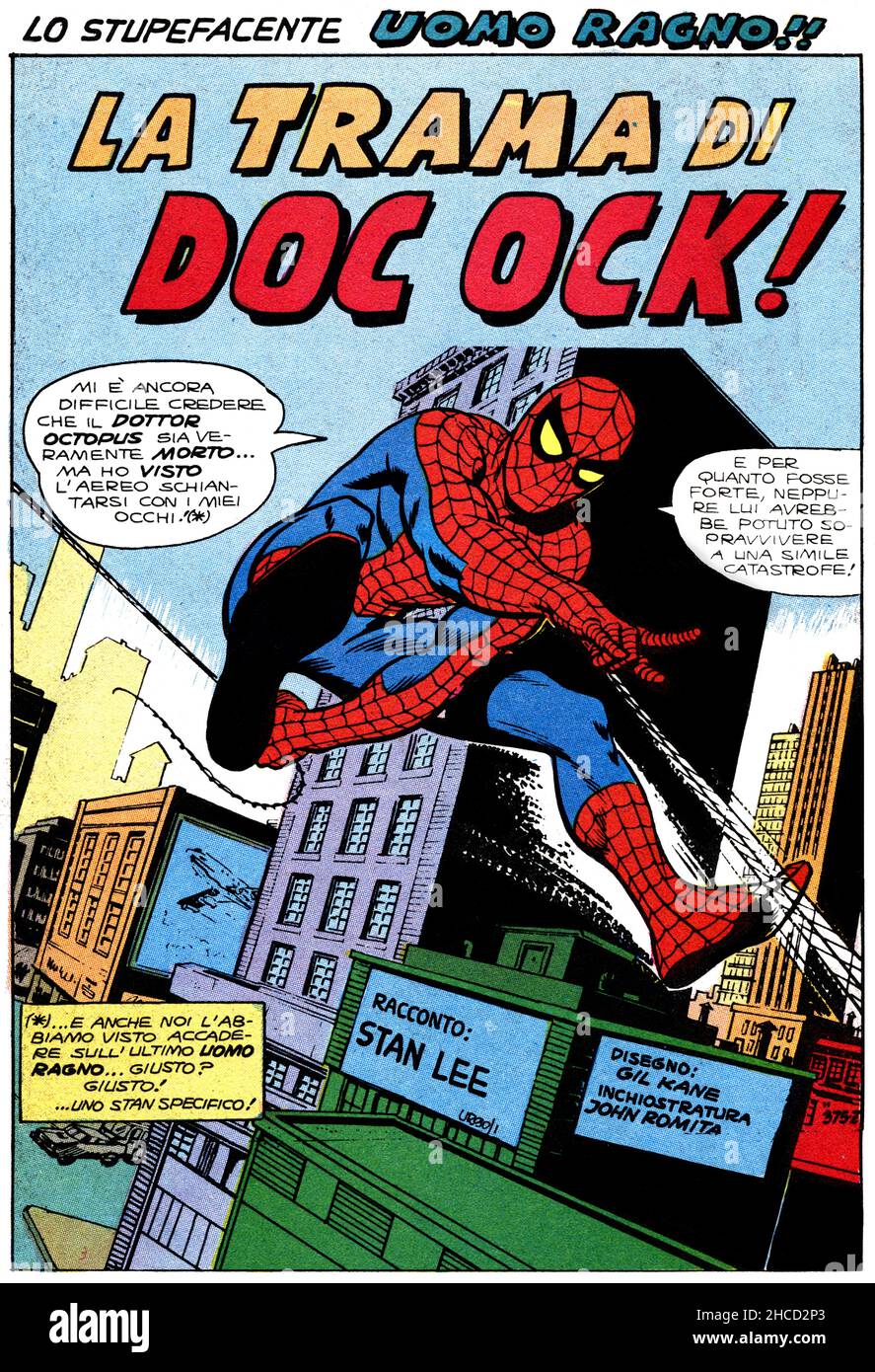 Italien - 1970: Erste Ausgabe des Comic Marvel Bücher, Deckel des Amazing Spider-Man, L'Uomo Ragno Stockfoto