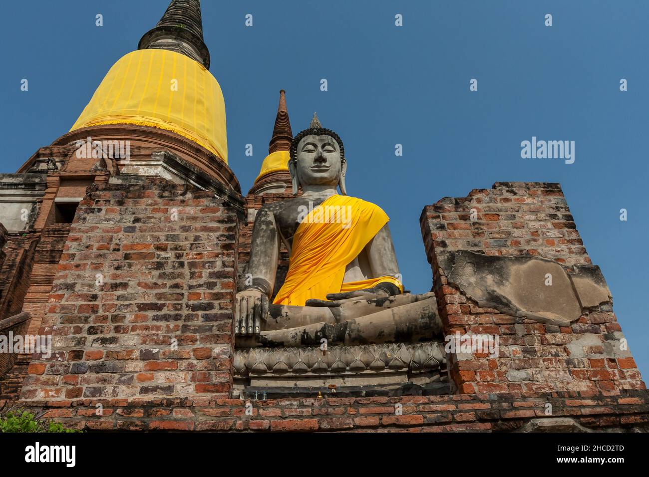 Statue von Buddha in Ayutthaya, der 13 Jahrhundert Geschichte Hauptstadt des Königreichs Siam, Ayutthaya, Phra Nakhon Si Ayutthaya Provinz, Thailand. Stockfoto
