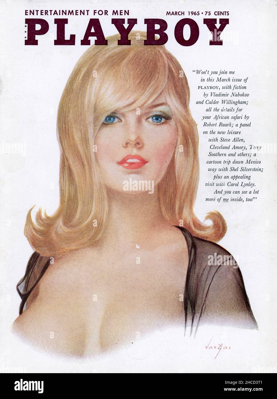Vintage März 1965 Ausgabe des Cover des 'Playboy' Magazins, USA Stockfoto