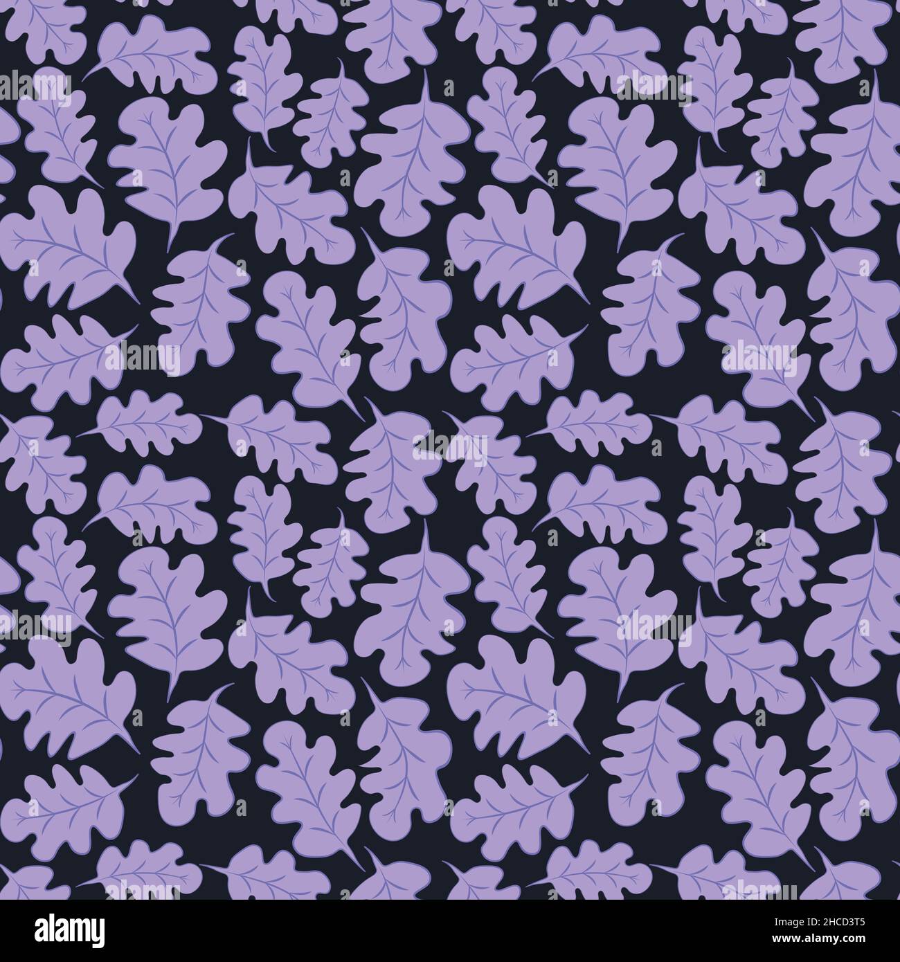 Nahtloses Muster auf quadratischem Hintergrund - Eichenblätter - Abstraktion, surreal. Konstruktionselement. Grafik, Minimalismus. Hintergrundbilder, Textilien, Verpackungen, Hintergrundinformationen für eine Website, eine mobile Anwendung oder einen Blog. Stock Vektor