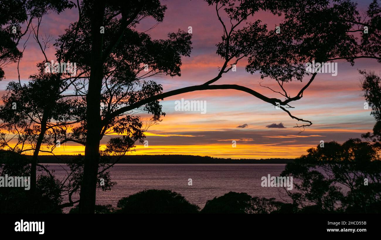 Dänemark Farbenfroher Sonnenaufgang Western Australia Stockfoto