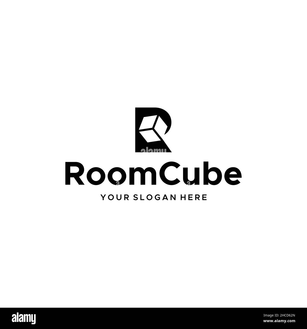 Modernes Design ZIMMER CUBE dimensionale Logo-Design Stock Vektor