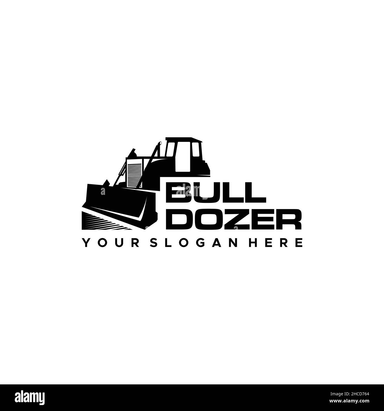 Modernes Design BULLDOZER Silhouette Logo-Design Stock Vektor