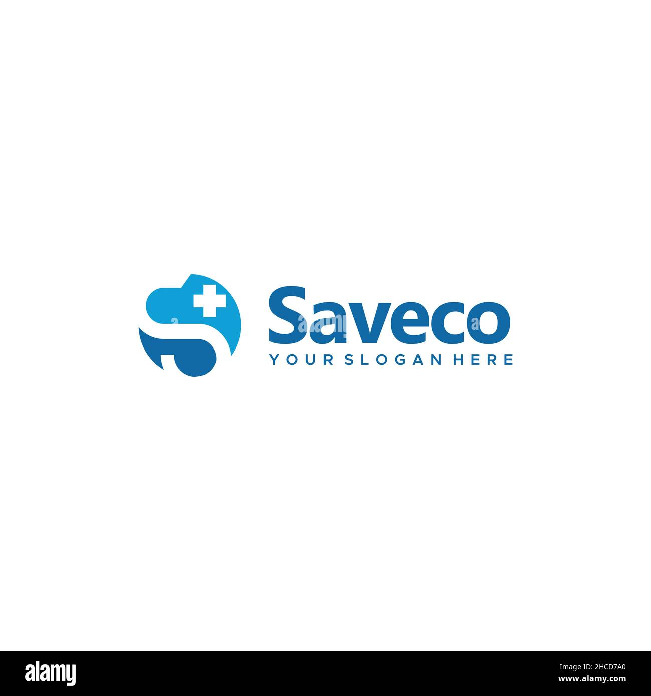 Modernes, farbenfrohes SAVECO CO2 neutrales Logo-Design Stock Vektor