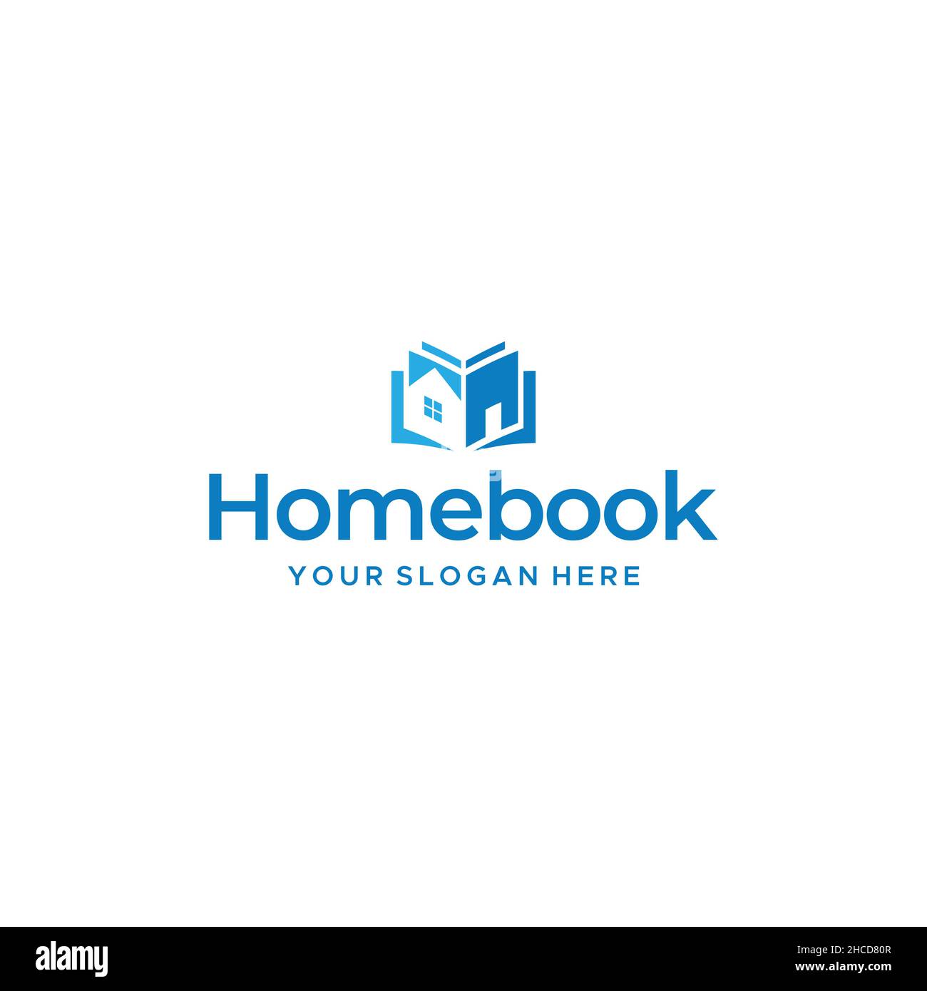 Modernes buntes HAUS BUCH Haus lernen Logo-Design Stock Vektor