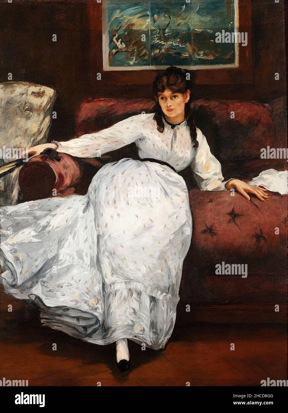 Repose (Le Repos) von Edouard Manet. Das Thema ist die Künstlerin Berthe Morisot Stockfoto