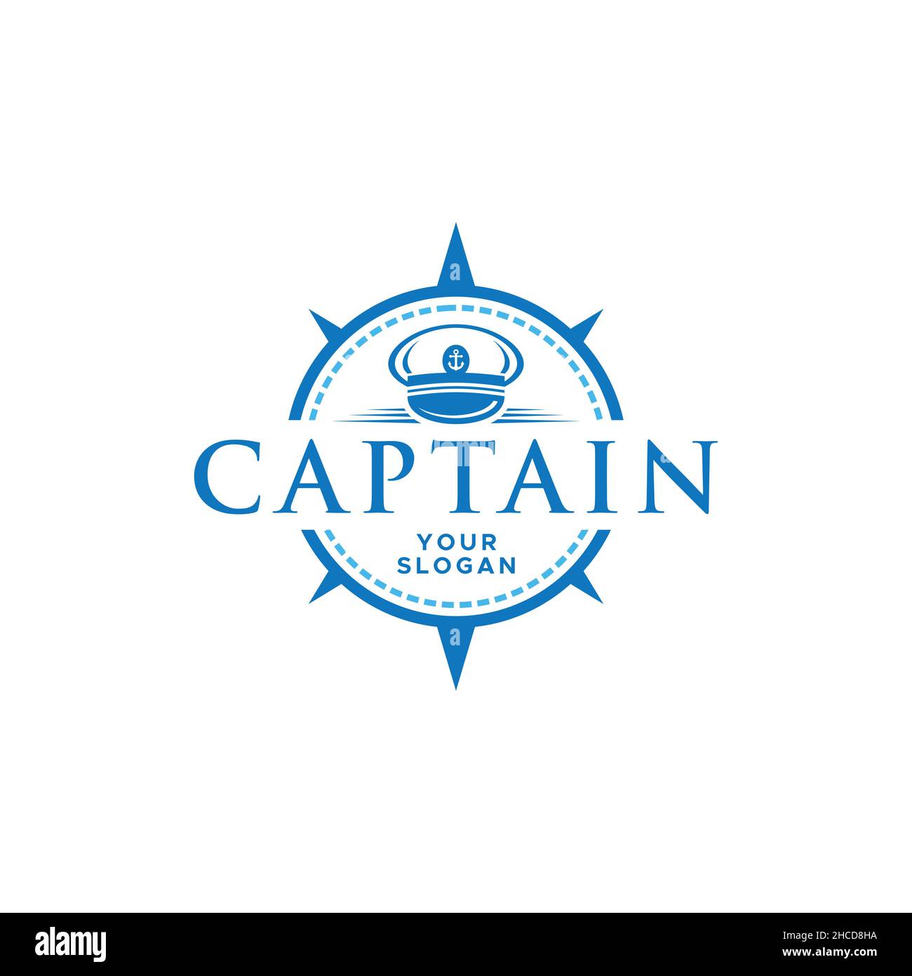 Modernes flaches farbenfrohes CAPTAIN Leader Logo-Design Stock Vektor