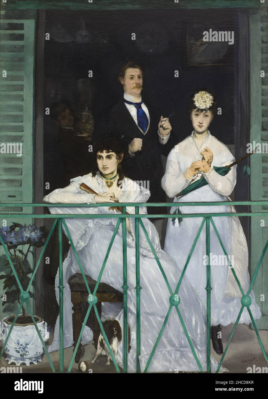 The Balcony (Le Balcon) von Edouard Manet. Die Dame, die sich hinsetzt, ist die Malerin Berthe Morisot Stockfoto
