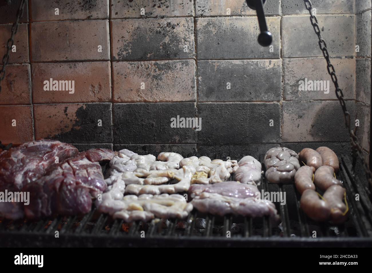 Traditionelles argentinisches Barbecue. Food-Fotografie Stockfoto