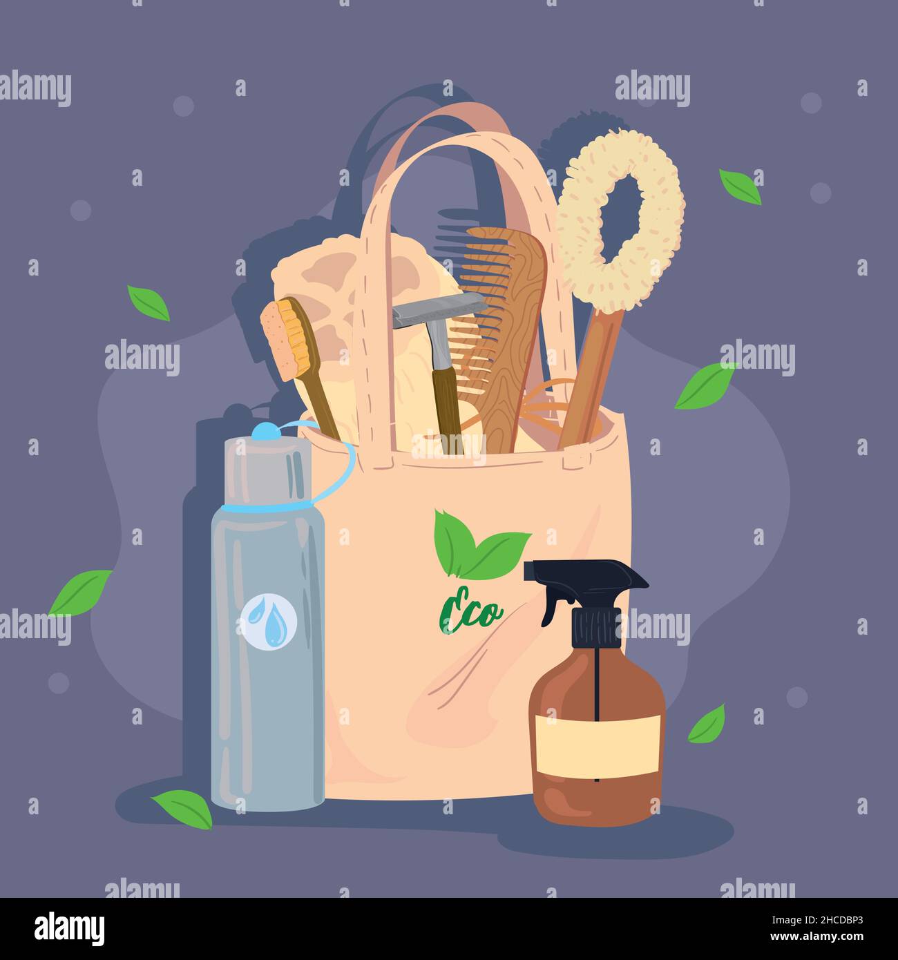 Zero Waste Design mit Artikeln Stock Vektor