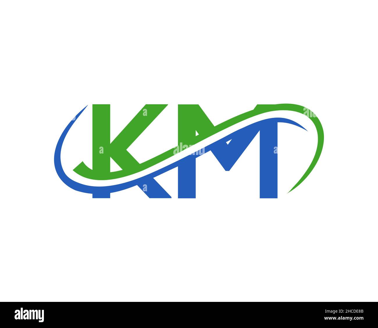 Anfängliches KM-Logo-Design. KM Letter Linked Business Logo. KM Logo Design für Finanz-, Entwicklungs-, Investitions-, Immobilien- und Managementgesellschaft Stock Vektor