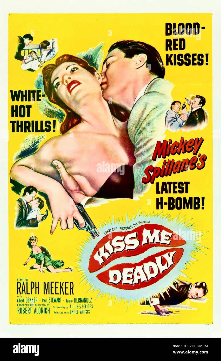 Kiss Me Deadly Filmposter Stockfoto