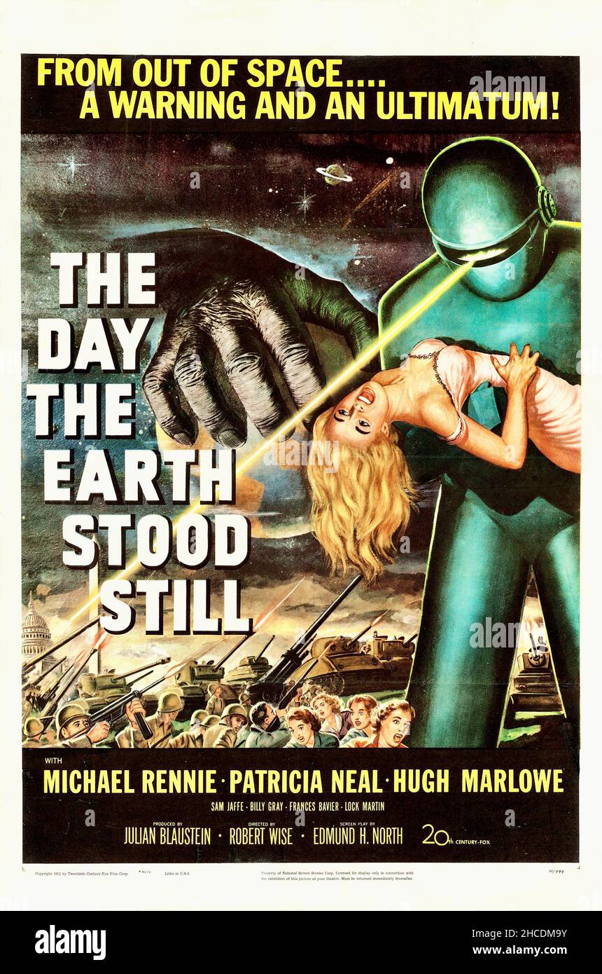 Der Tag, an dem die Erde noch stand, Plakatkunst Stockfoto