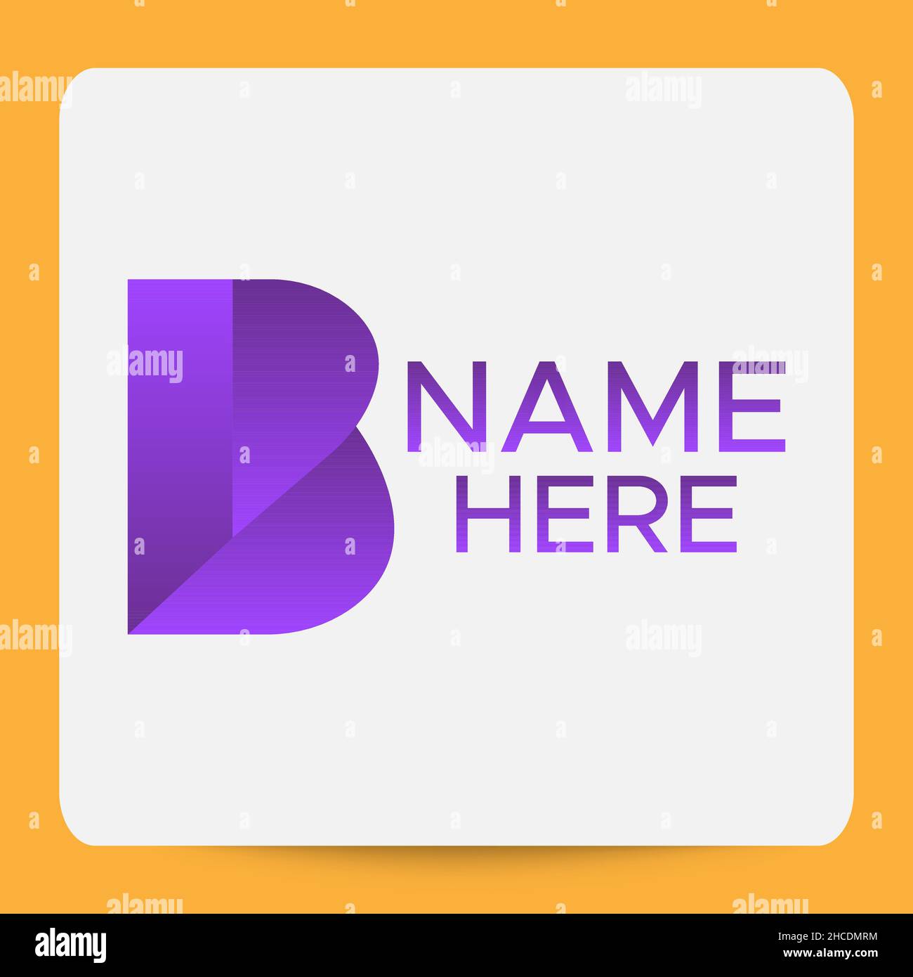 B-Buchstaben-Logos.Lila Verlaufsfarbe. Minimalistisches abstraktes Logo.Alphabet B. Stock Vektor