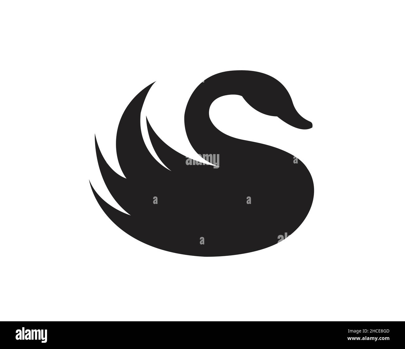Kreative Schwarze Schwanenlogos Vektor-Design Minimal Shape Illustration Stock Vektor