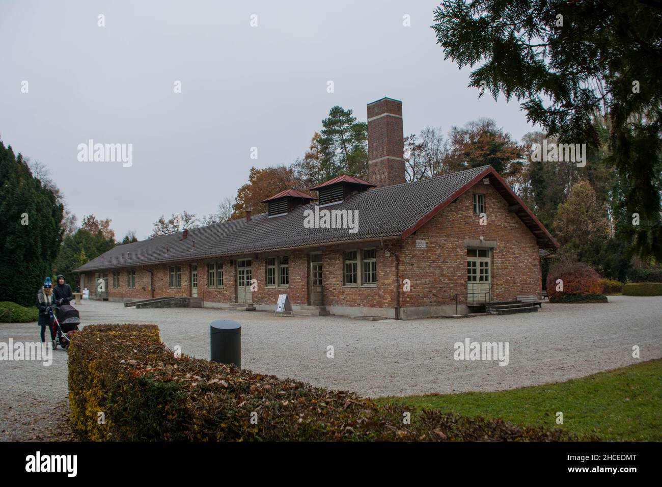 Krematorium, Nazi-Konzentrationslager, Dachau, Deutschland Stockfoto
