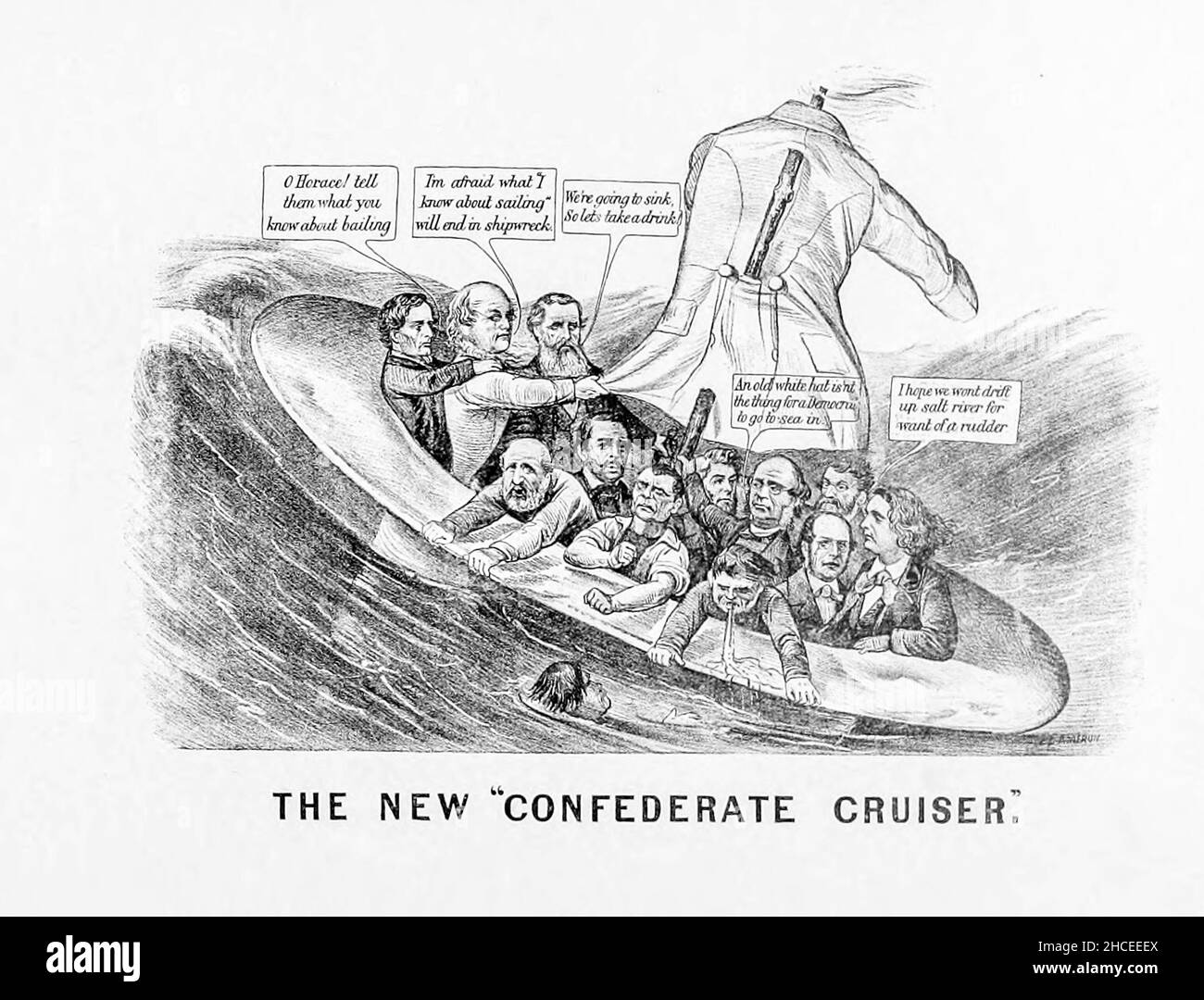 The New Confederate Cruiser aus einer Sammlung von Karikaturen zum Bürgerkrieg, die 1892 auf Heavy Plate Paper veröffentlicht wurde Stockfoto