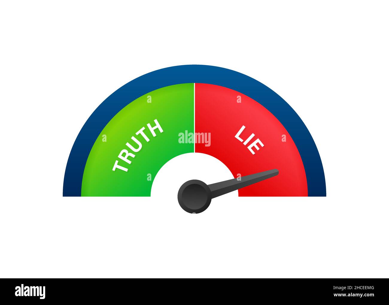 Wahrheits- und Lügenindikator für Konzeptdesign. Vektorgrafik. Stock Vektor