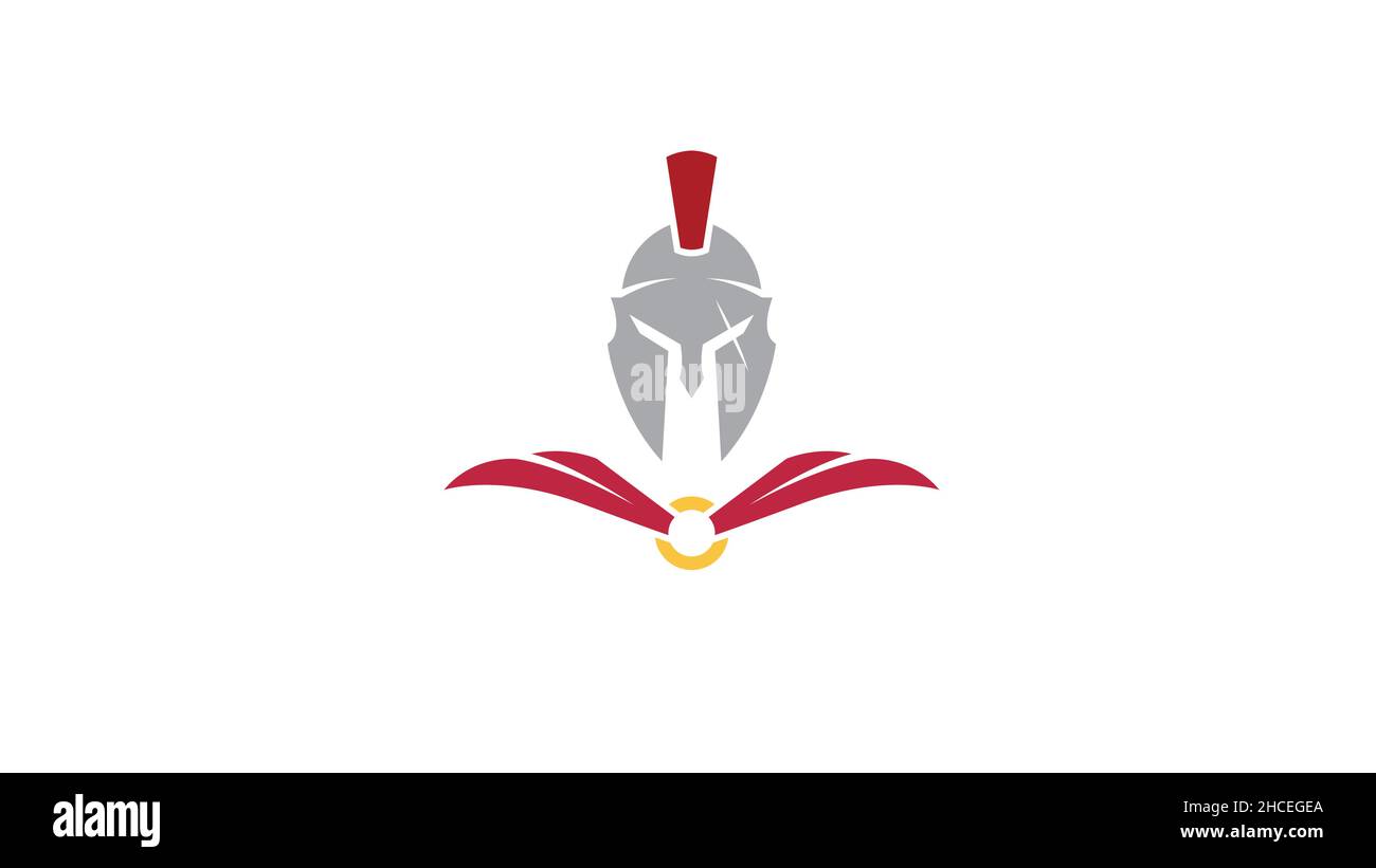 Creative Spartan Helm Logo Design Vektor Symbol Illustration Stock Vektor