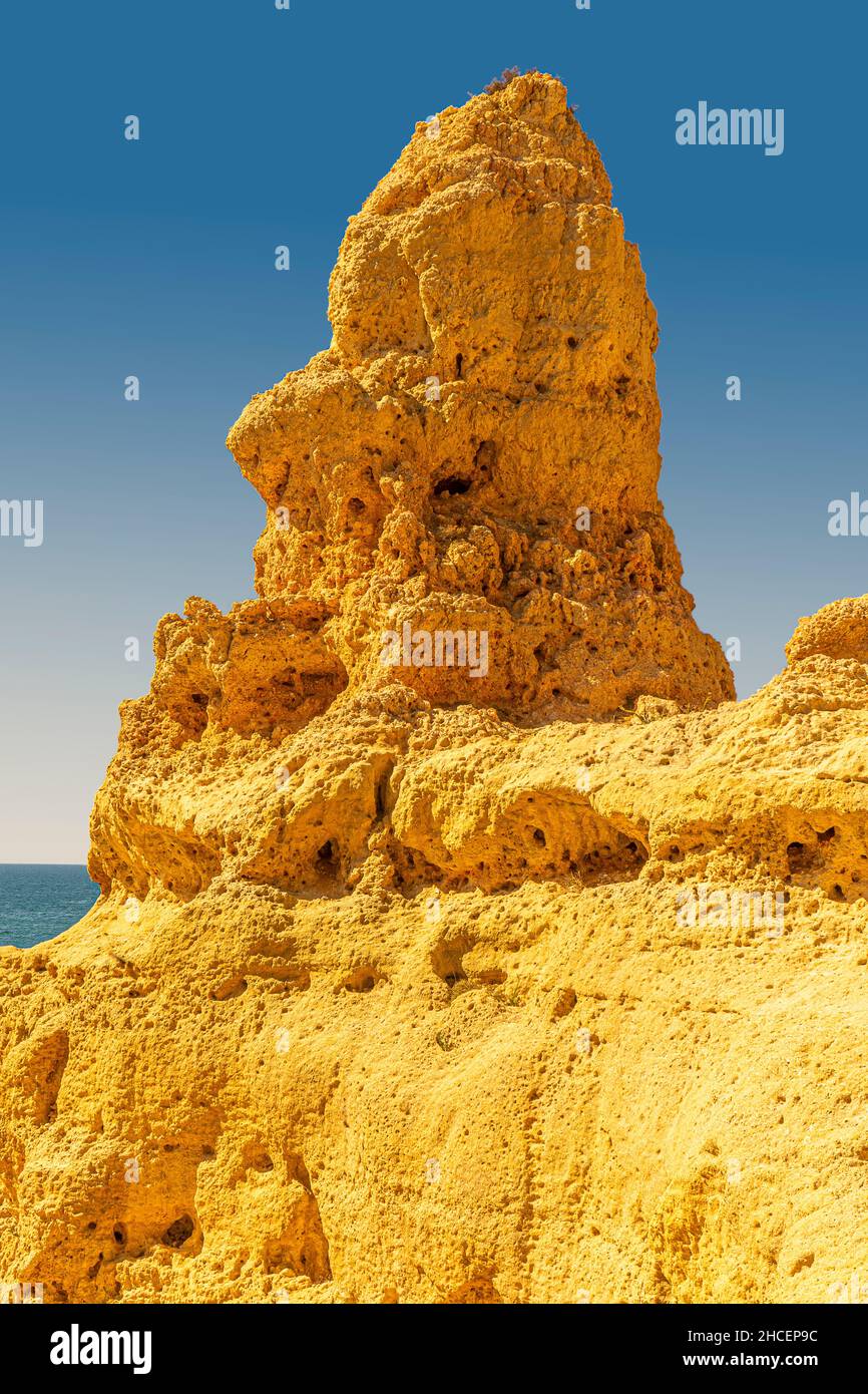 Algar Seco Felsformation Carvoeiro Küste Portugal Stockfoto
