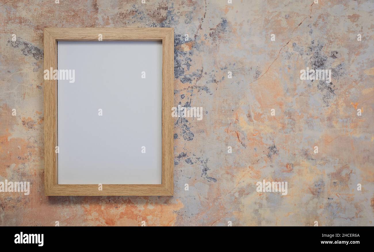Bilderrahmen mit leerem Raum. Um eine Nachricht, Einladung, Wünsche, Fotografie zu schreiben. Stockfoto