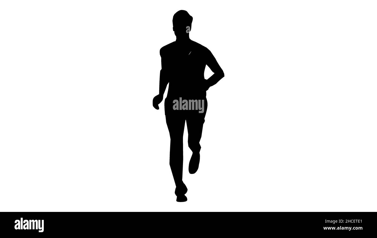 Laufmann, Leichtathletik, Marathon, Sommersport, Laufsymbol auf weißem Hintergrund isoliert. Stock Vektor