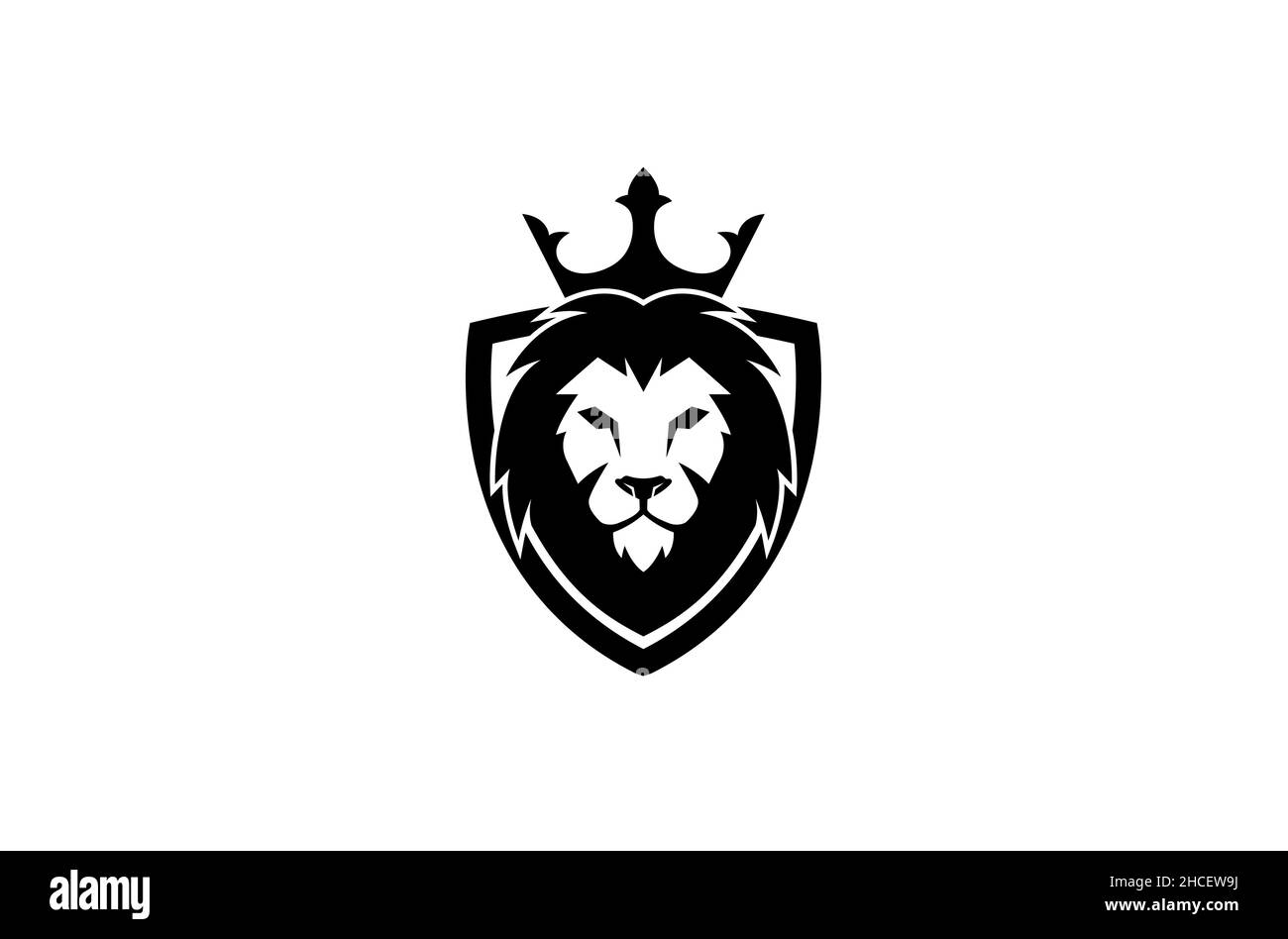Lion Shield Crown Logo Vector Silhouette Symbol-Symbol Stock Vektor