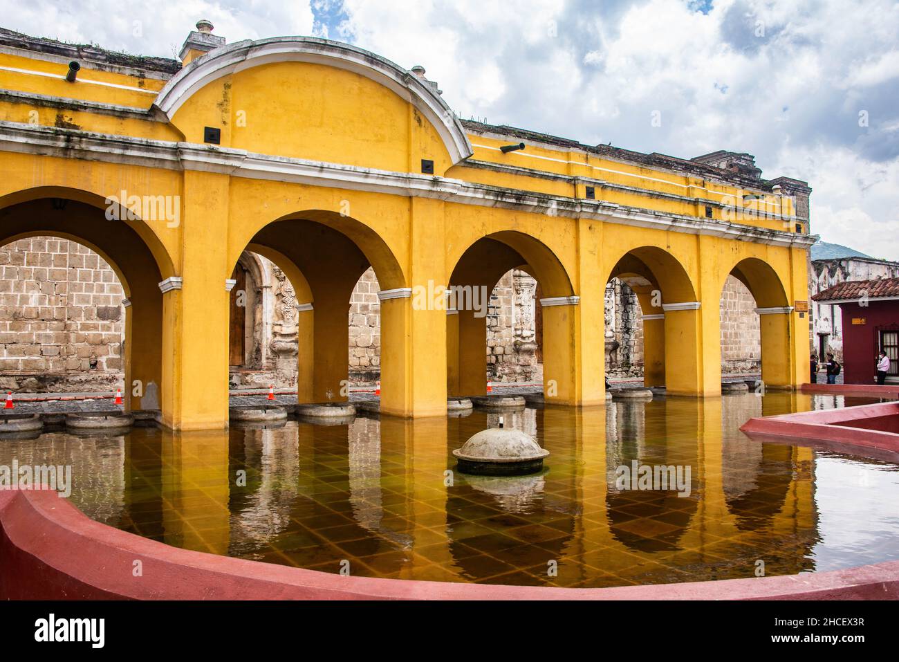 La Union Wasserbehälter Ruinen, Antigua, Guatemala Stockfoto
