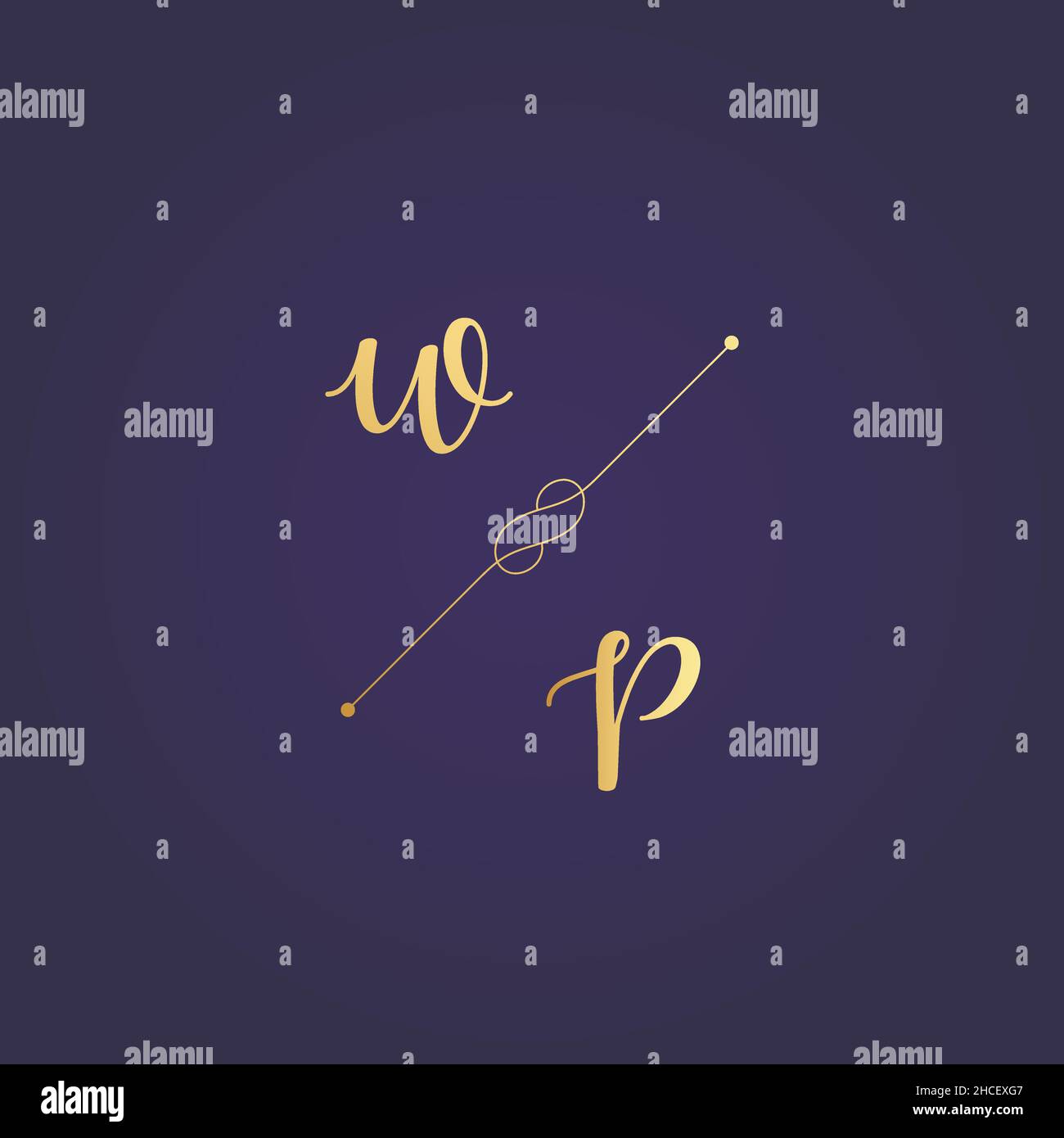 WP Initials Letter Alphabet Aquarell Logo Branding Set Kollektion, feminine Logo Vorlage in elegantem künstlerischen Stil. Feminines Luxus-Logo-Design Stock Vektor
