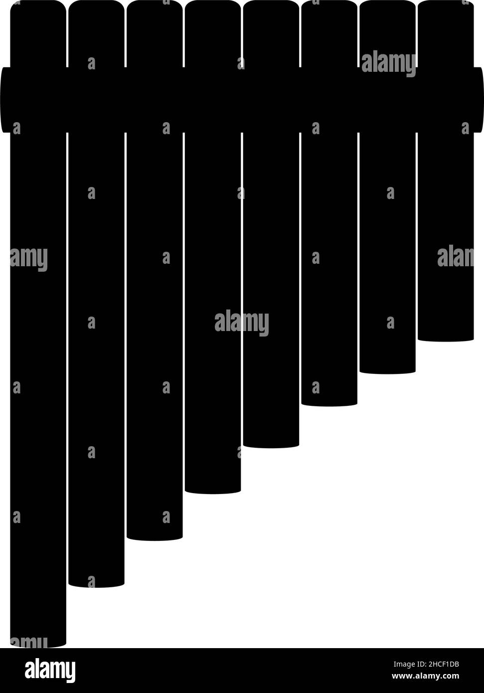 Silhouette des traditionellen Musikinstruments Panflöte Stock Vektor