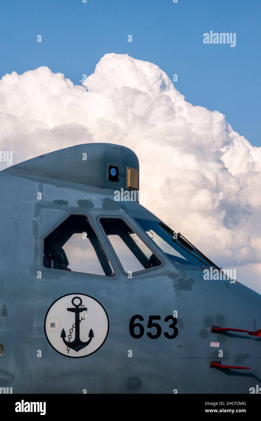 Türkische Marine CASA CN-235M-100 MPA, Maritime Patrol Aircraft. CASA /IPTN CN-235 NUMMER TCB-653. Anti-U-Boot-Kriegsführung Militärflugzeug. Stockfoto