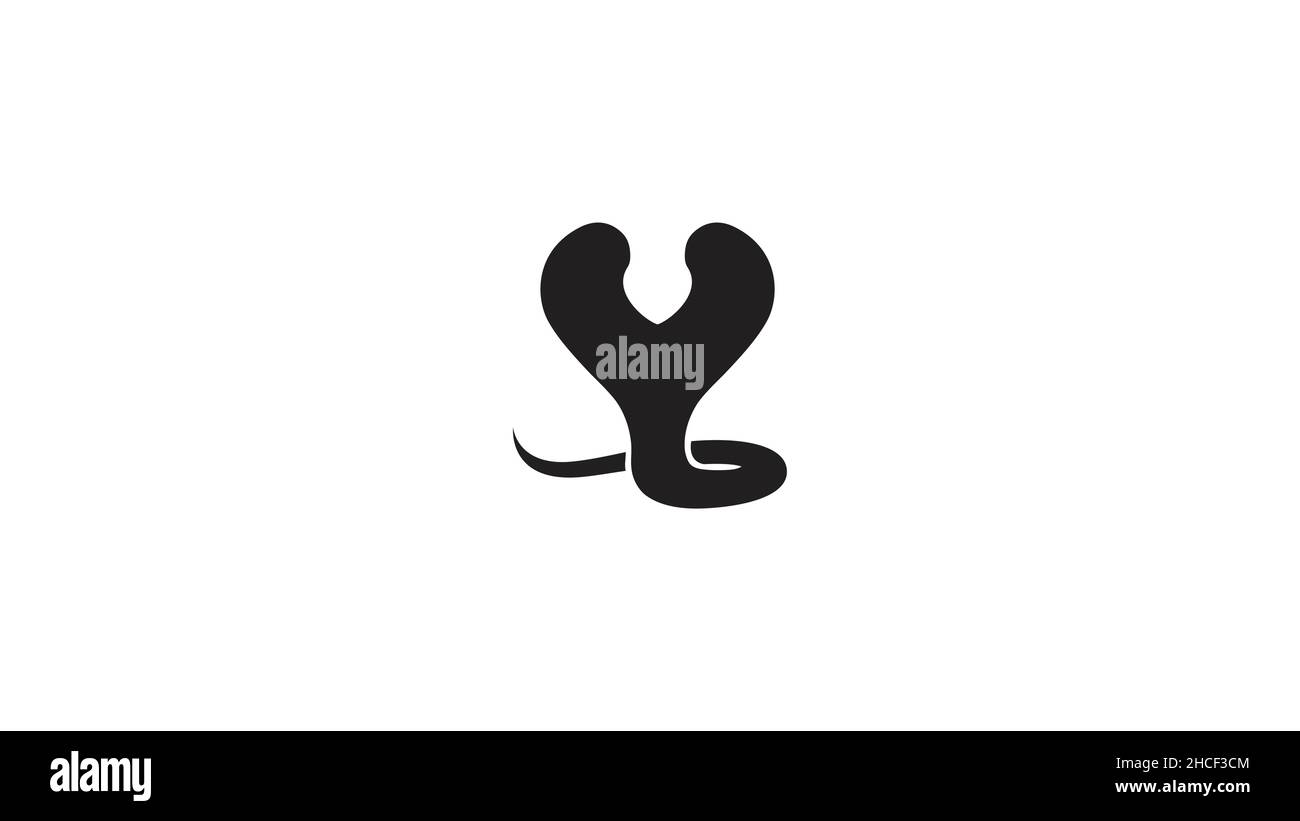 Kreative schwarze abstrakte Kobra Schlange Logo Vektor Stock Vektor