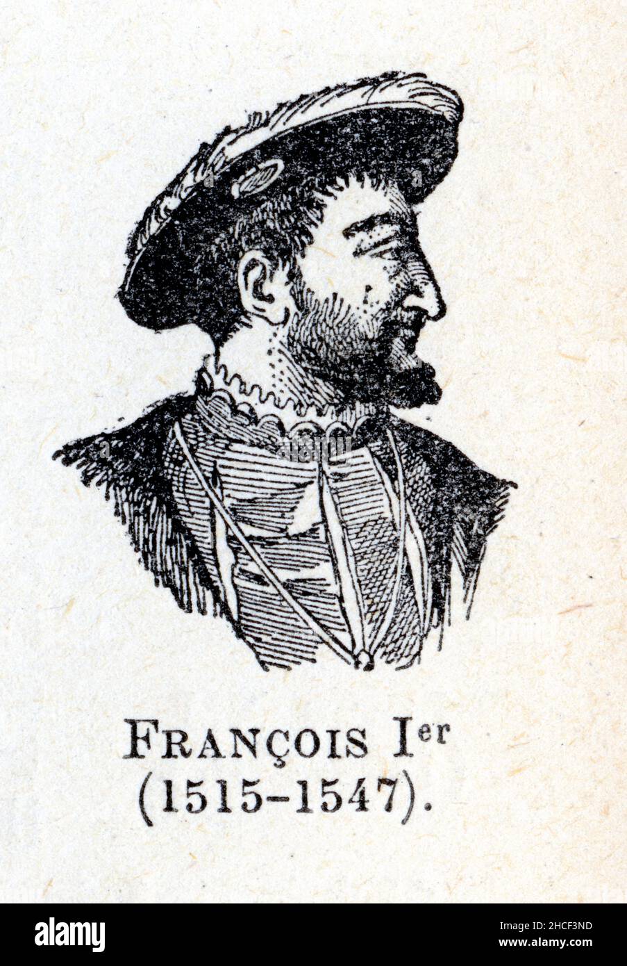 François Iᵉʳ est sacré roi de France le 25 janvier 1515 dans la cathédrale de Reims. Il règne jusqu’à sa mort en 1547. Fils de Charles d’Orléans et de Stockfoto