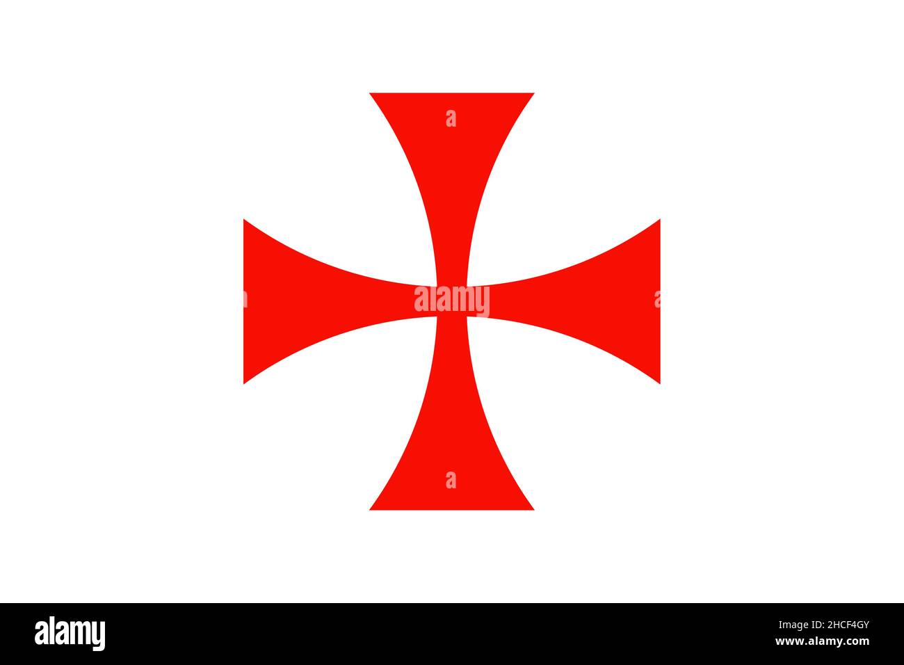 Templerkreuz. Patea Kreuz rotes Symbol des Templerordens. Geistlicher Ritterordens, der 1119 im Heiligen Land gegründet wurde. Vektor isoliert auf whit Stock Vektor