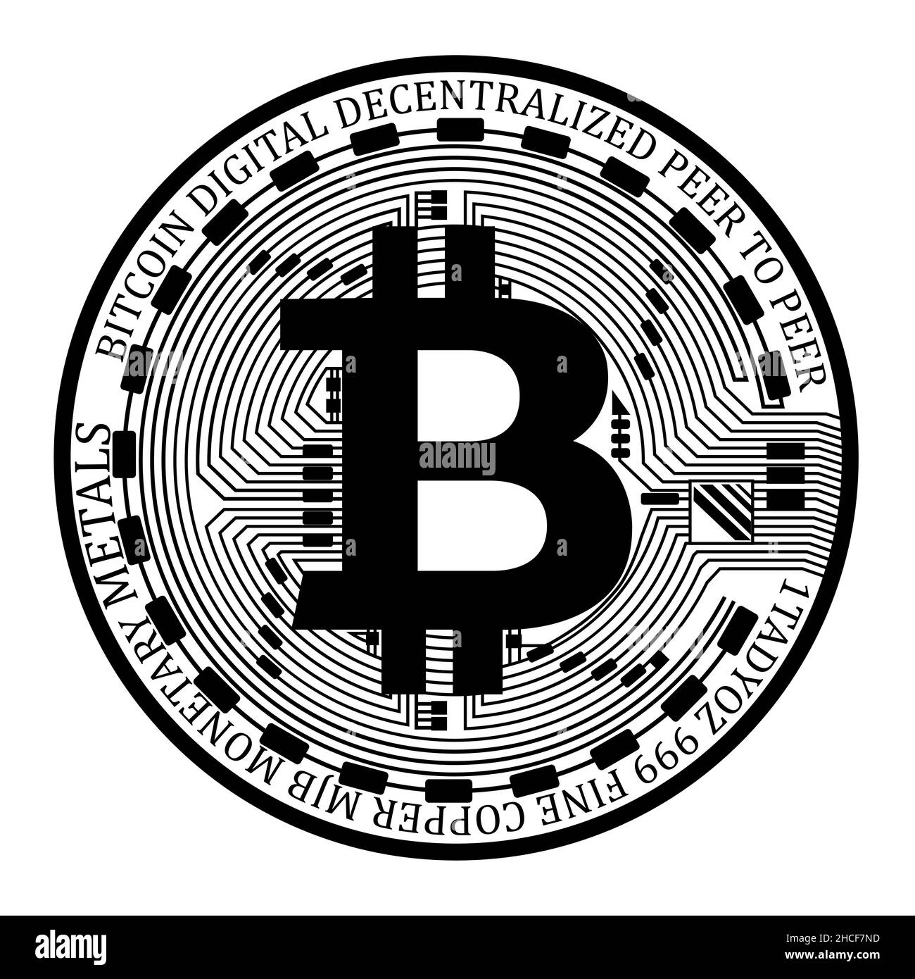 Bitcoin-Symbol, Zahlungssymbol. Kryptowährung-Logo. Symbol für virtuelle  Wechselkurse. Schwarz-Weiß-Design. Internet Finanzen Münzen, isoliert  einfach V Stock-Vektorgrafik - Alamy