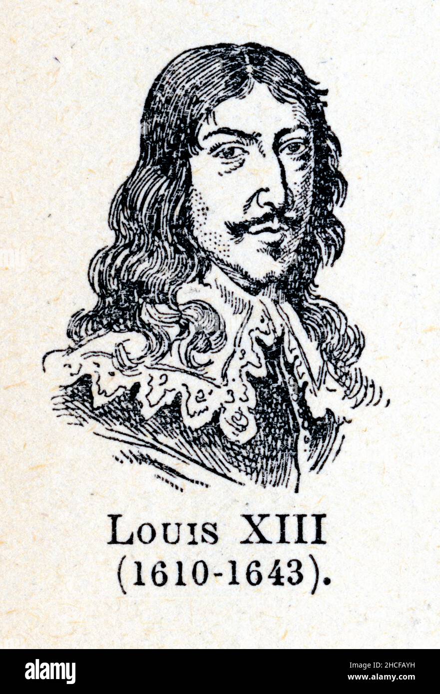 Louis XIII, dit « le Juste », fils d'Henri IV et de Marie de Médicis, né le 27 septembre 1601 au château de Fontainebleau et mort le 14 Mai 1643 au ch Stockfoto