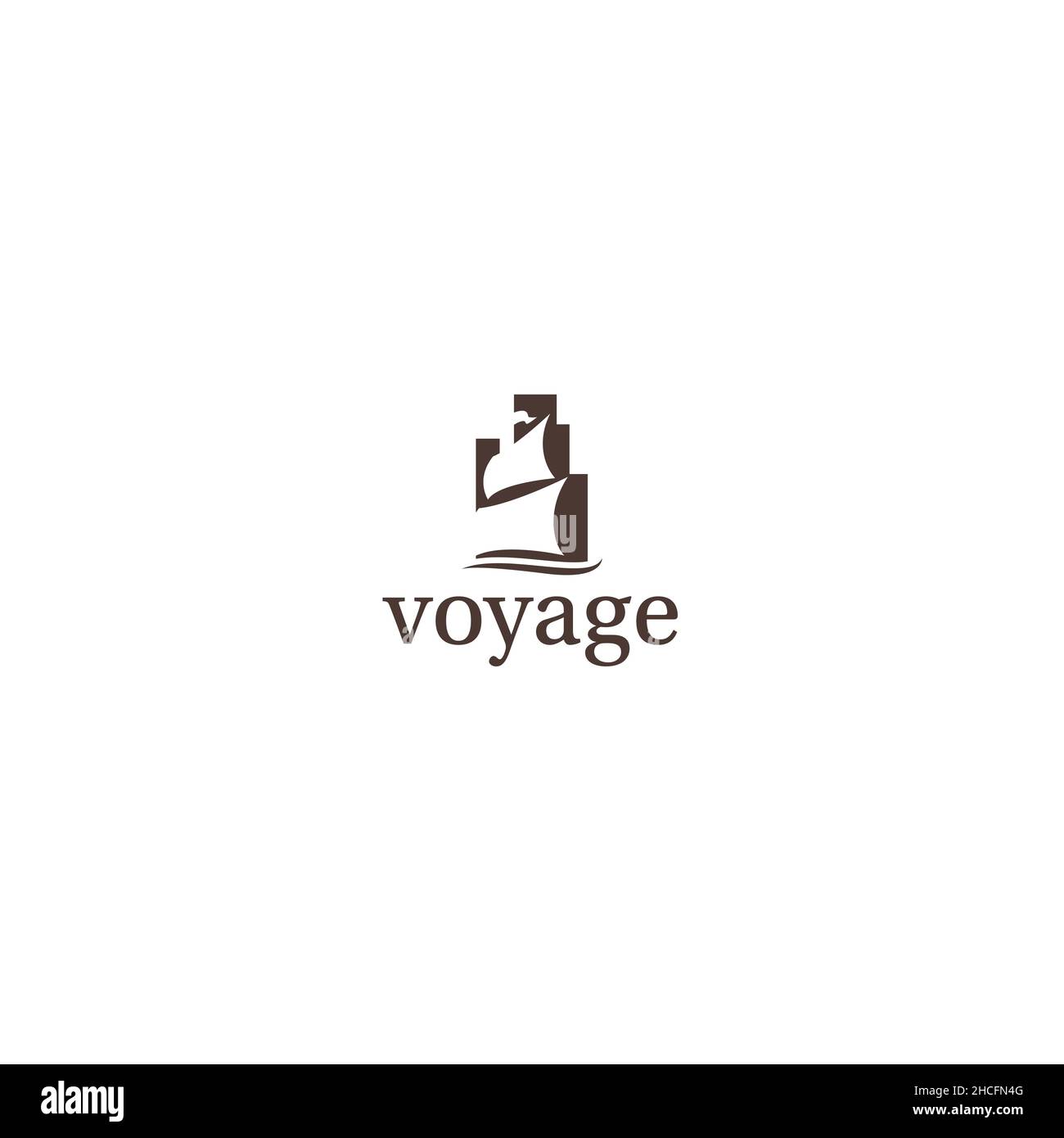 Minimalistisches schlichtes Design Voyage Flagge Logo Design Stock Vektor