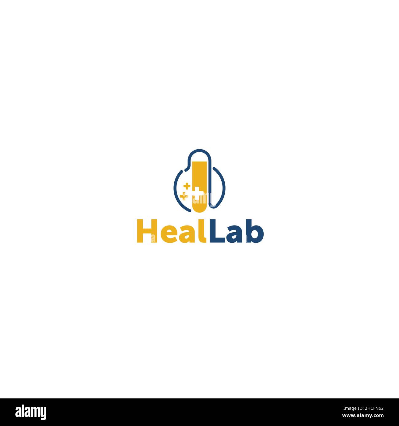 Minimalistisches, flaches und farbenfrohes Heal Lab-Logo Stock Vektor
