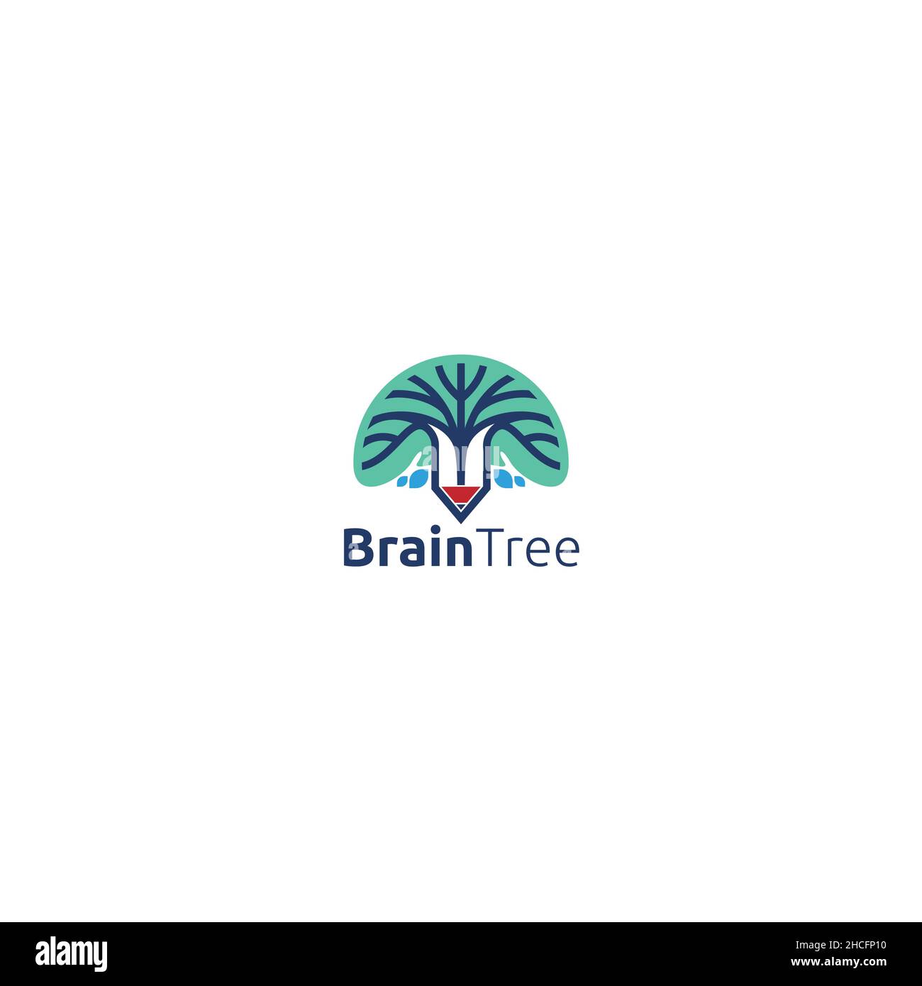 Modernes Design farbenfrohes Brain Tree Logo-Design Stock Vektor