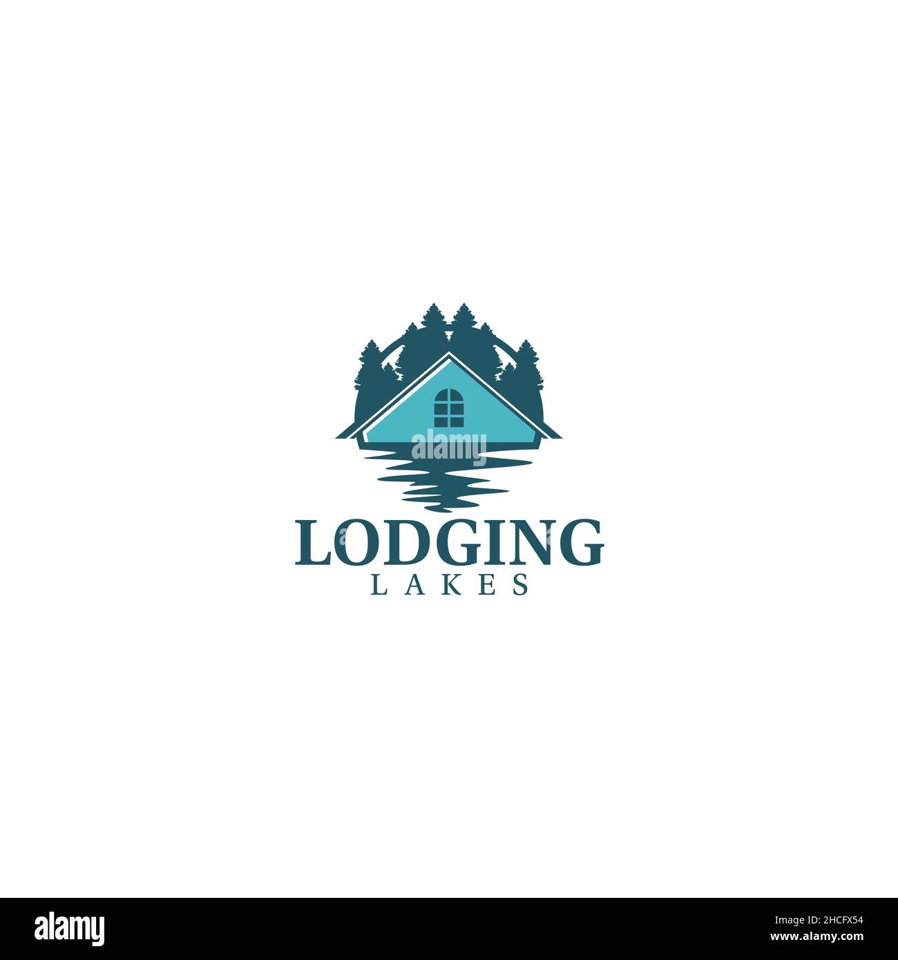 Modernes Design flaches buntes Lodging Logo Design Stock Vektor