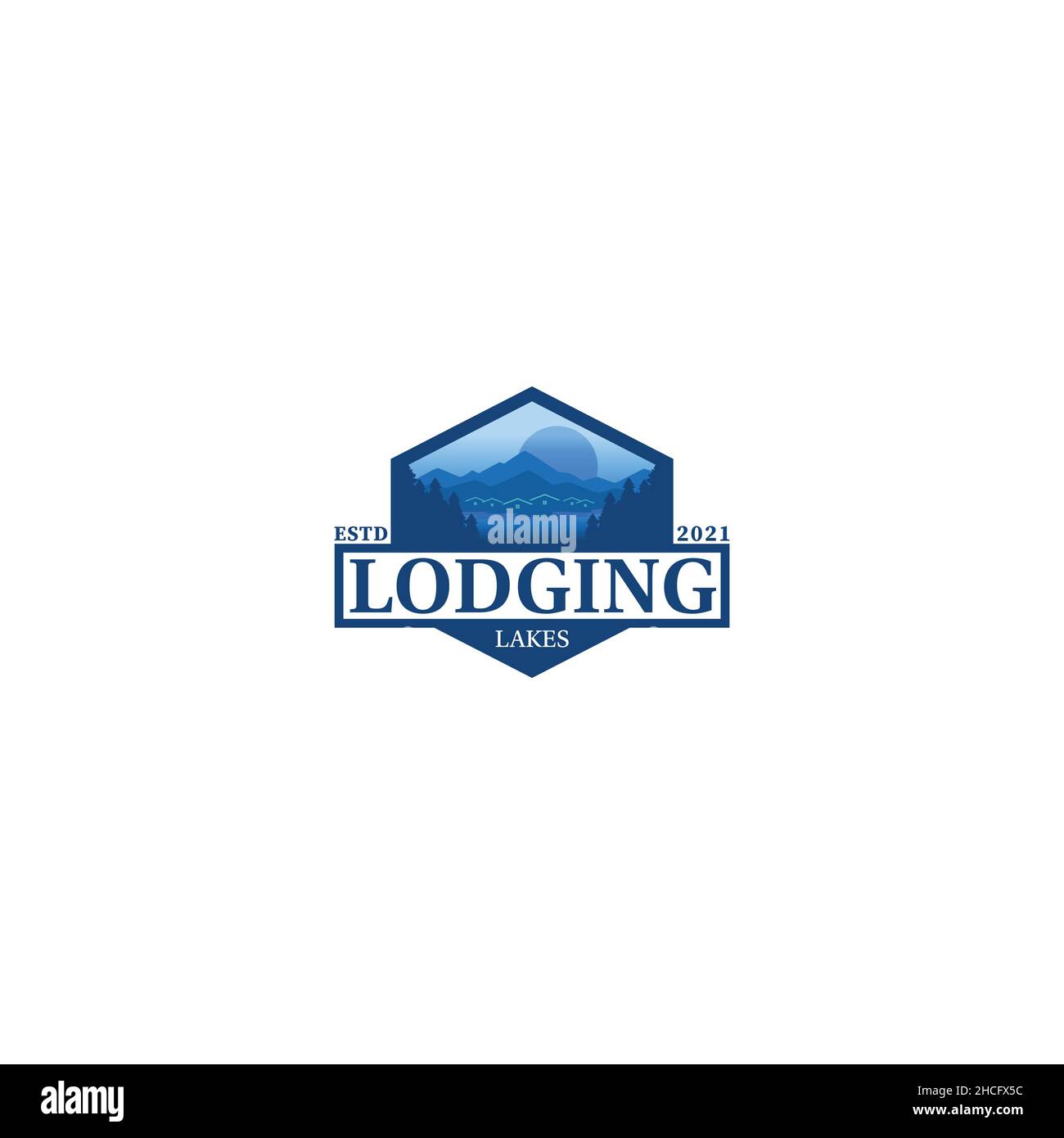 Modernes Design flaches buntes Lodging Logo Design Stock Vektor