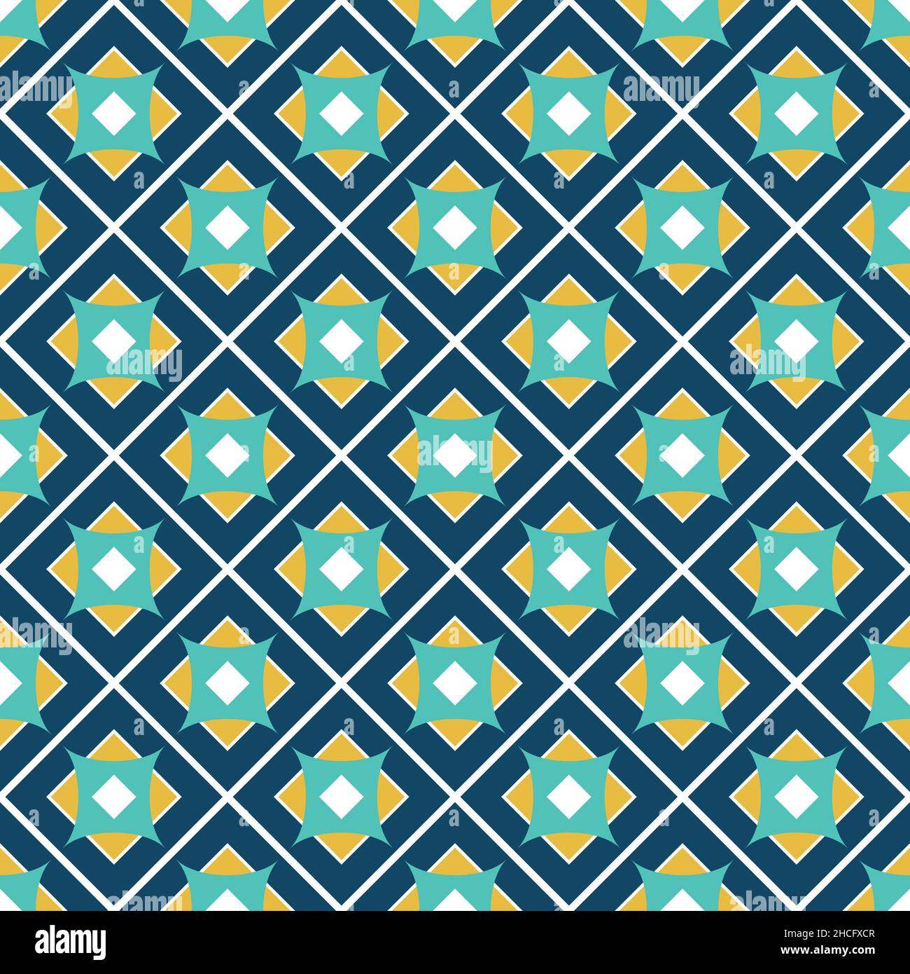 Mosaikfliesen mit verschiedenen Quadraten. Patchwork-Stil. Vektorgrafik. Stock Vektor