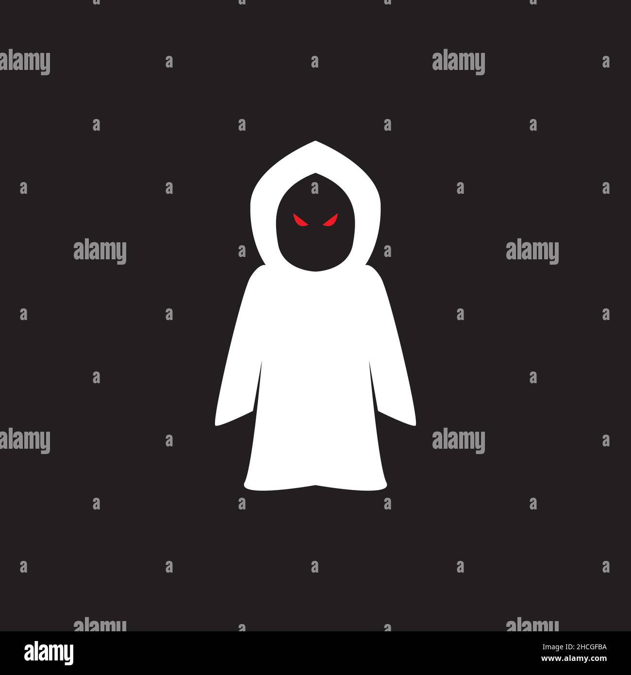 ghost niedlich mit Umhang weißes Logo Design Vektor Grafik Symbol Symbol Zeichen Illustration kreative Idee Stock Vektor