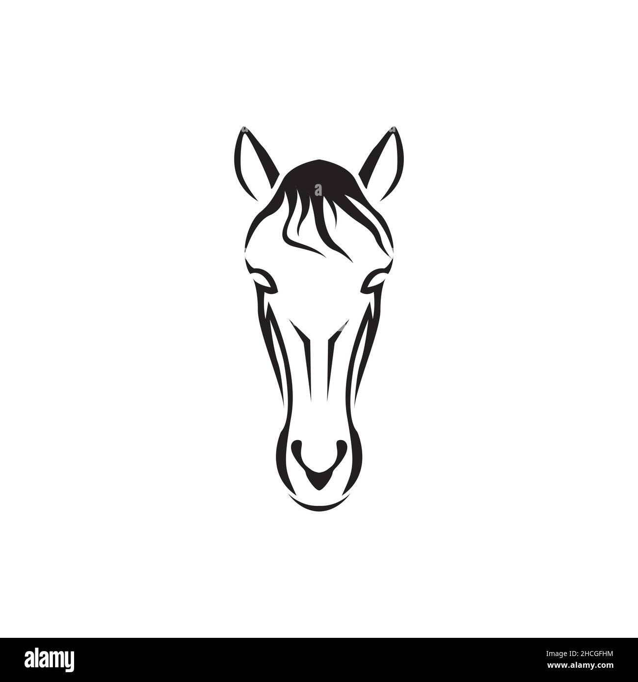 Kopf Gesicht Pferd Logo Design Vektor Grafik Symbol Symbol Zeichen Illustration kreative Idee Stock Vektor