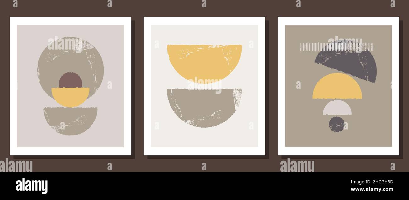 Abstrakter moderner Hintergrund. Geometrische Formen. Wanddekoration im Boho-Stil. Stock Vektor