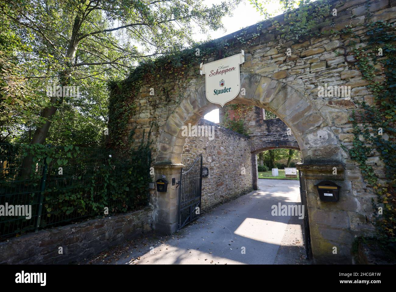 Essen, Ruhrgebiet, Nordrhein-Westfalen, Deutschland - Haus Scheppen am Baldeneysee. Das Haus Scheppen ist ein ehemaliger feudaler Adelsbesitz der Abtei Werden Stockfoto